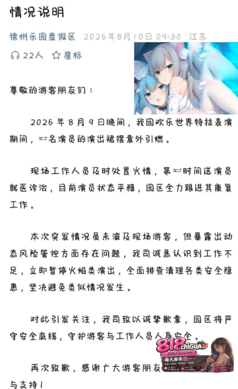 徐州乐园火裙舞事故女演员红裙被大风点着烧成半截哭喊狂奔满台跑！
