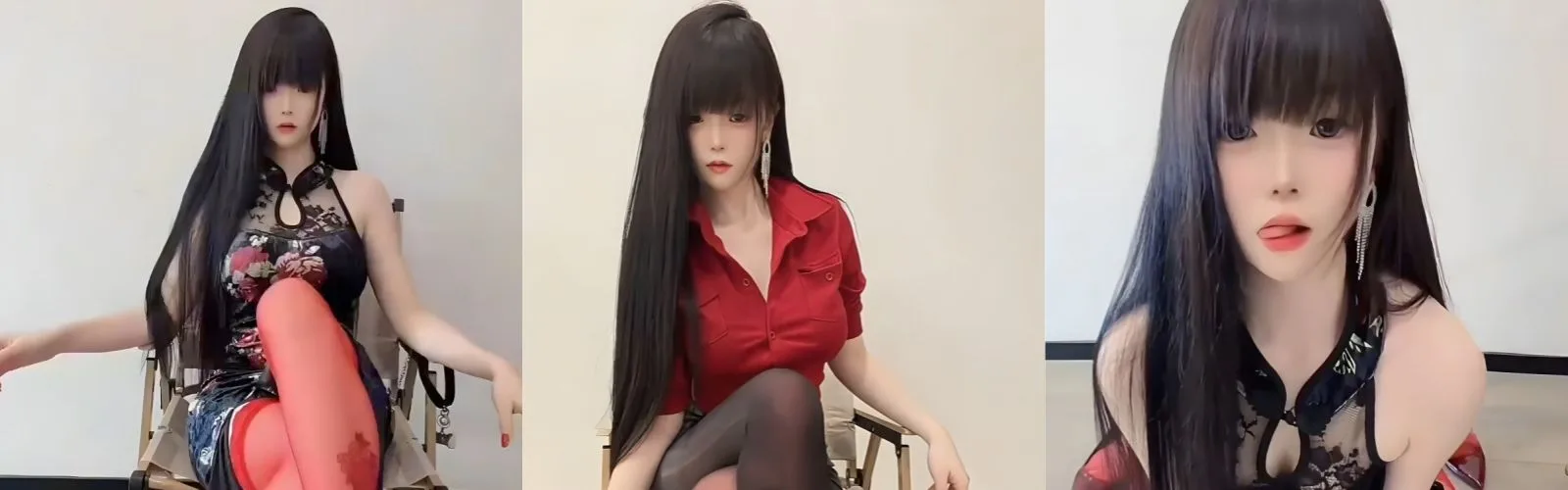 抖音网红呆呆妹直播骚舞 开档红色丝袜配合高跟鞋简直就是勾引男人欲望的最好利器