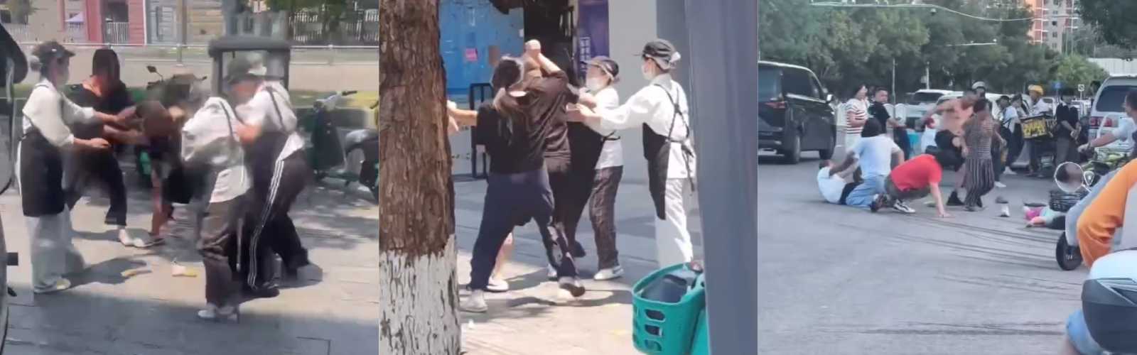 疯狂的茶百道打架1v4！线下混战冲上热搜，别让暴戾撕碎了品牌体面