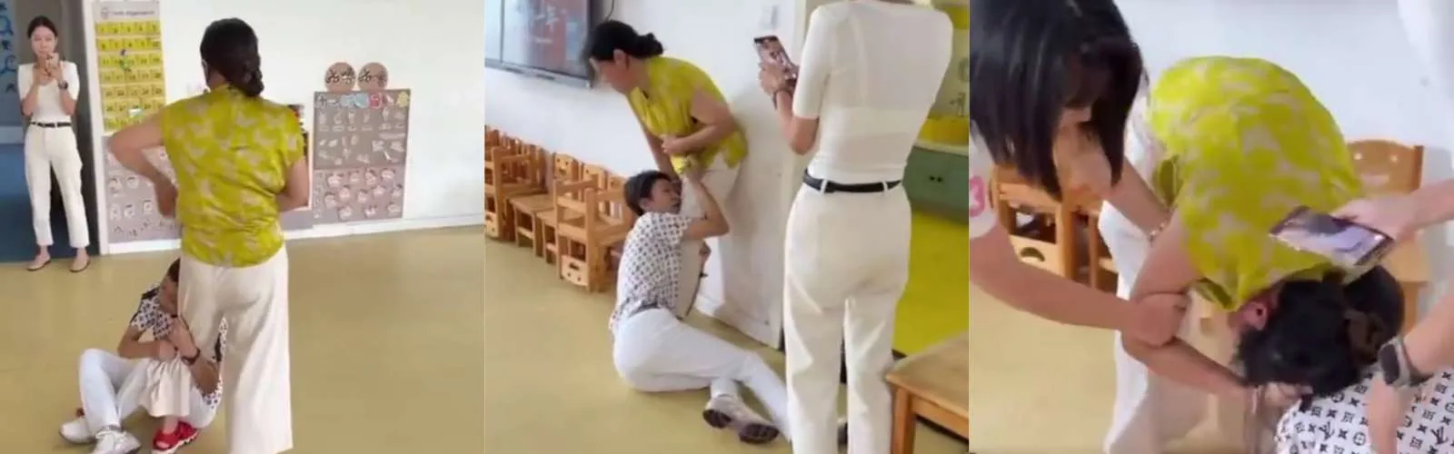 孩子摔倒家长失控“抓咬”园长！越界的野蛮撕扯，换不来合理的道歉