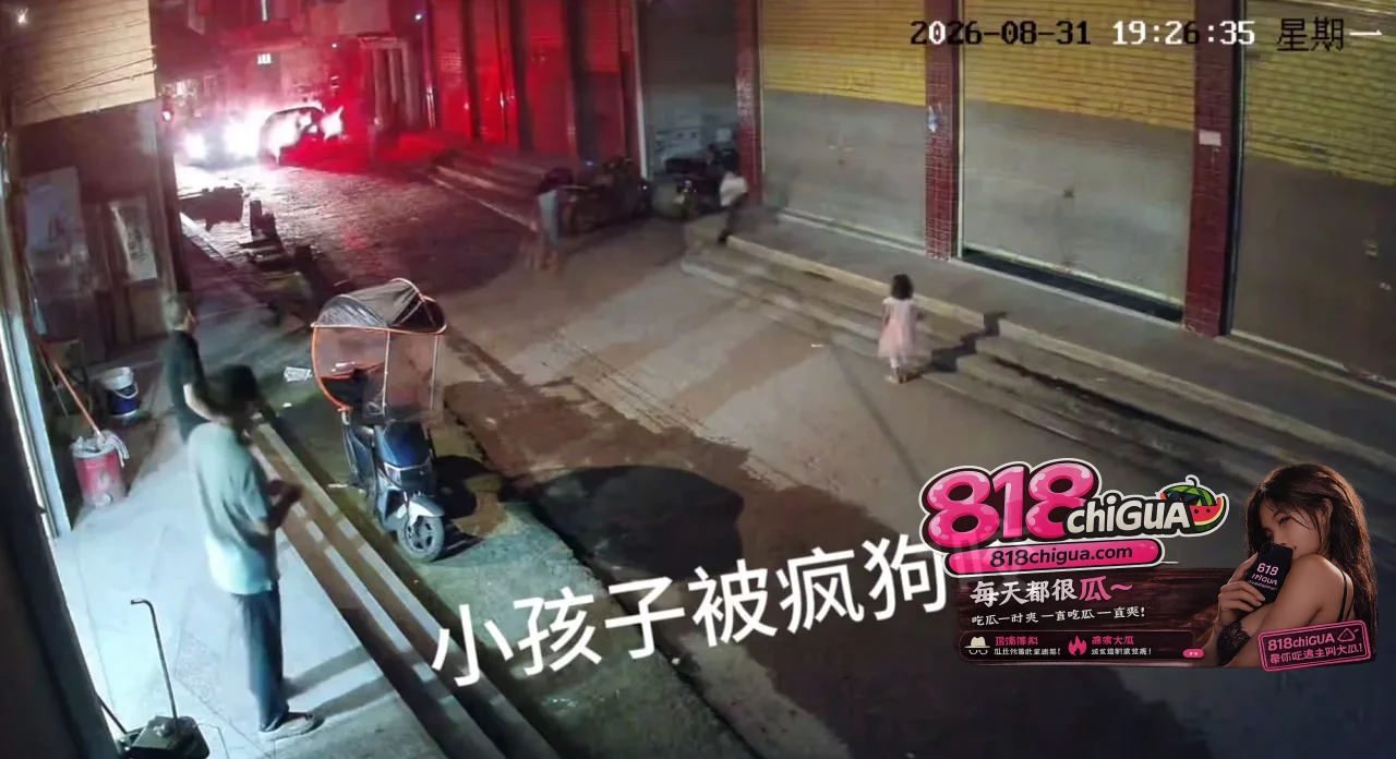 新化洋溪镇突发惊险一幕：恶犬当街疯狂扑咬小女孩，危急时刻母亲持棍打趴恶犬！