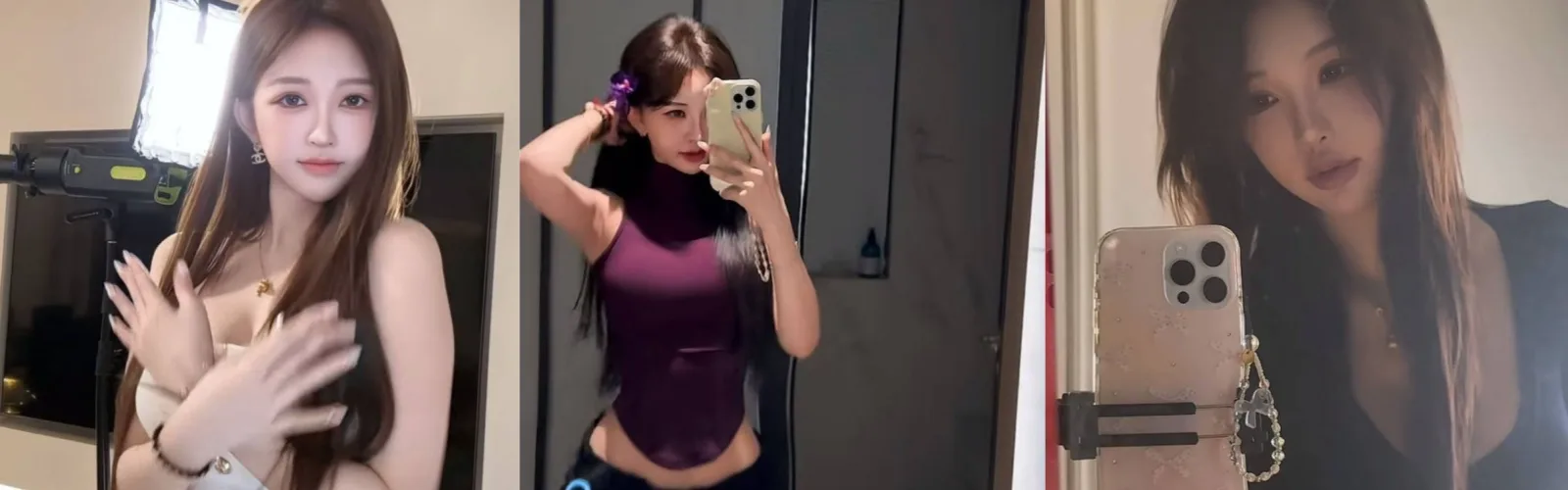 抖音千万网红旭旭宝宝与南妹儿深夜连线询问性感骚衣！全程笑得嘴角比AK都还难压，细心网友扒出两人偷情视频！无套猛操真的太反差了。