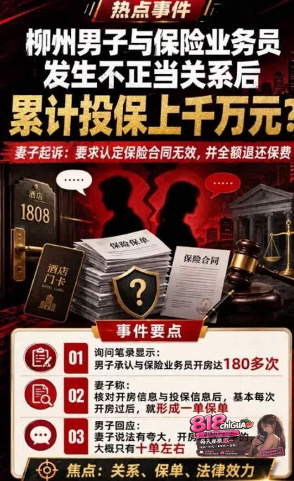 广西柳州新华保险女销售王婷婚内出轨客户老板,7年开房180次换取投保515万,原配得知后全网曝光不雅视频!