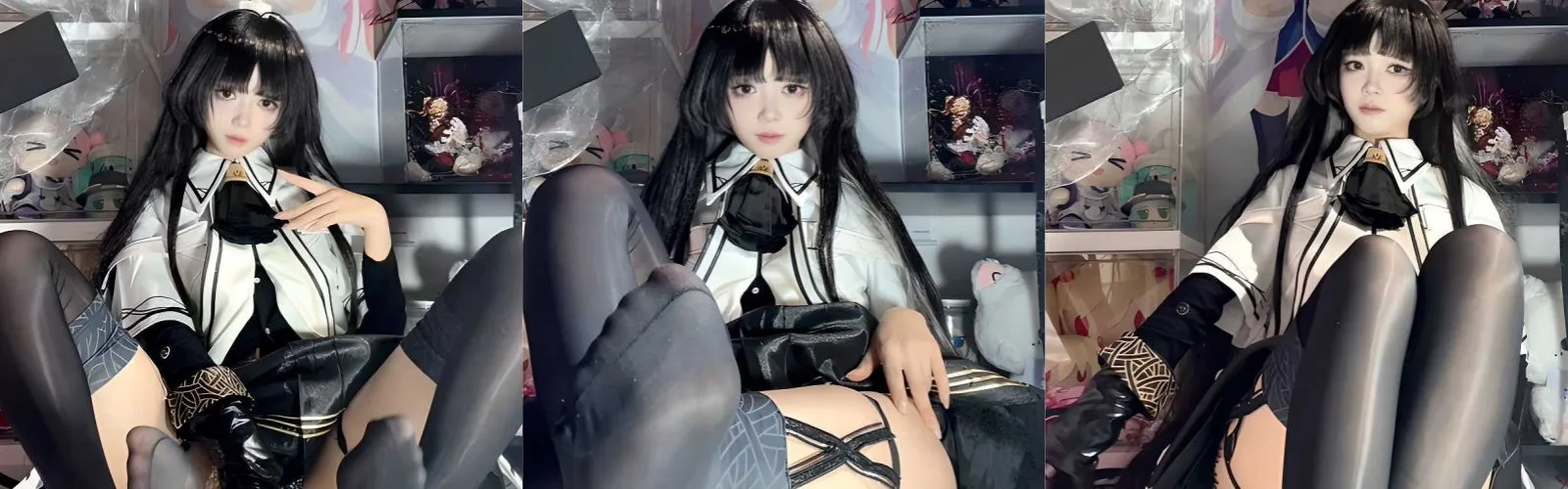 推特萝莉白栎Shirly cos阿尔图罗 黑丝足交堪比榨精器