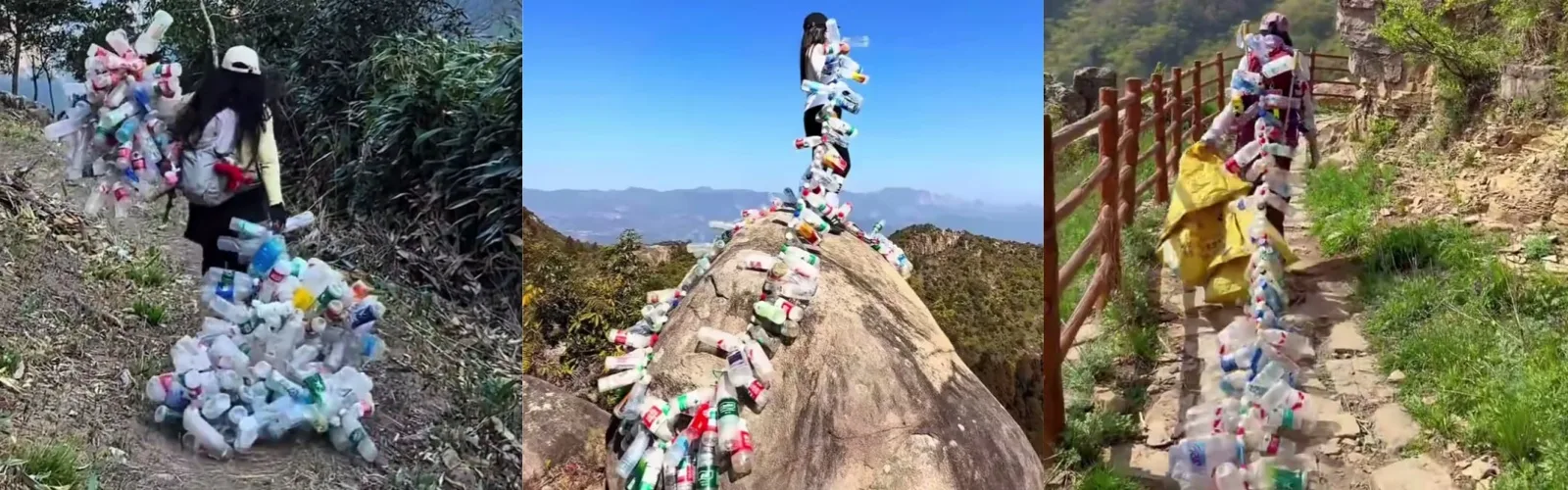 垃圾串起来拍完就扔？扯下“公益网红”遮羞布：别用肮脏的流量污染大山！