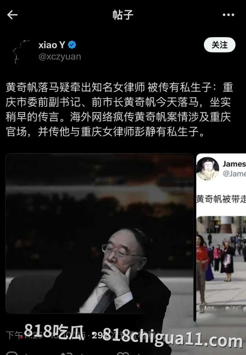 前重庆市市长黄奇帆涉嫌贪污腐败就此落马!隐藏多年的地下情人竟是律师彭静,终究还是倒在了女人的石榴裙下,不雅视频惨遭流出。