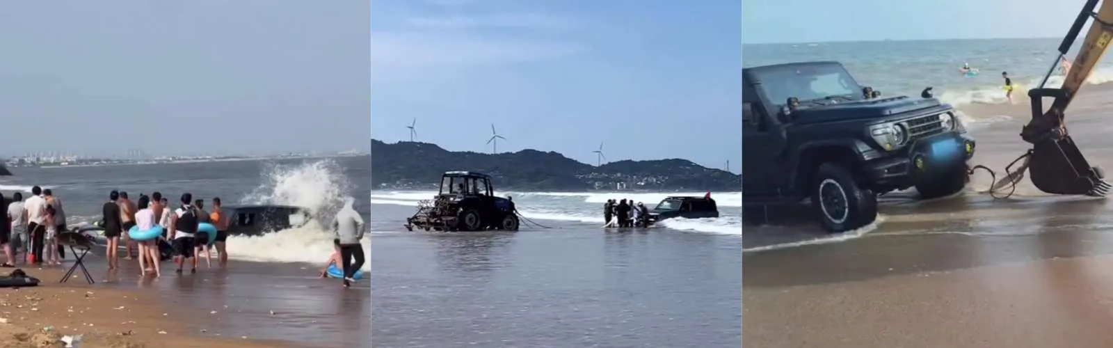 海边上演“葫芦娃救爷爷”：摩托艇引发连环陷车陷阱，缺乏常识的盲目救援有多荒诞？