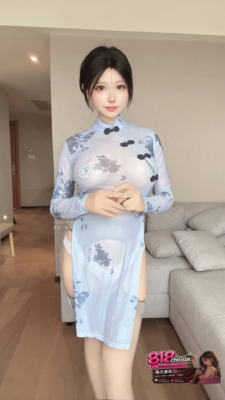 性感福利姬Nyako喵子灰丝紧身情趣旗袍撩骚完美曲线犹如琵琶半遮面高冷脸蛋下骚劲爆发欲望失控!